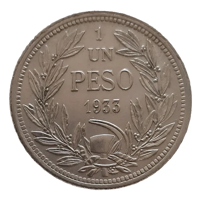 Moneda Chilena 1 Peso Año 1933