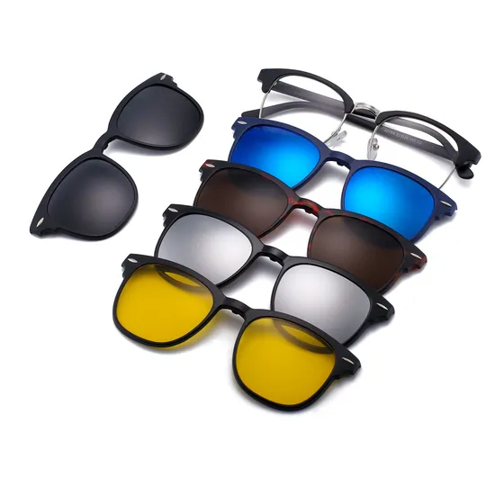 Gafas De Sol Con Clip Jim Halo, Lentes Cuadradas Magnéticas,