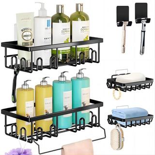 Práctico Set De 7 Estante Organizador Regadera De Baño Con Práctico Set De 7 Estante Organizador Regadera De Baño Con