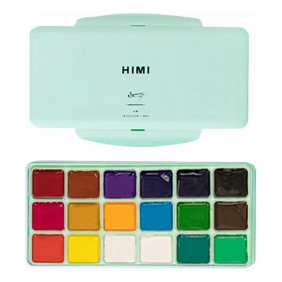 Conjunto De Tinta Guache Miya Himi 18 Cores 30 Ml Uni