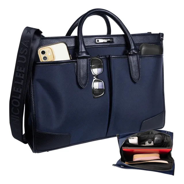 Maletín Elegante Para Laptop Con Correa Nicole Lee Ss24 Color Azul marino Tamaño de pantalla de la laptop 13