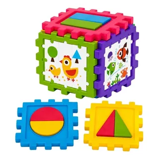 Cubo De Encaixe Infantil Atividade Educativa Para Crianças Colorido