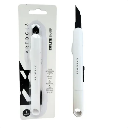 Estilete Pequeno Retrátil Profissional Precisão  Lâmina 9mm