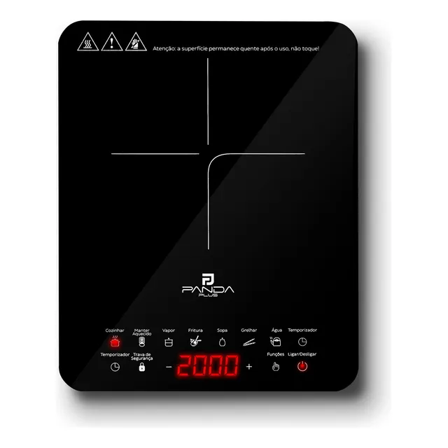 Cooktop Indução Portátil Touch 1b Trava Segurança Panda Plus