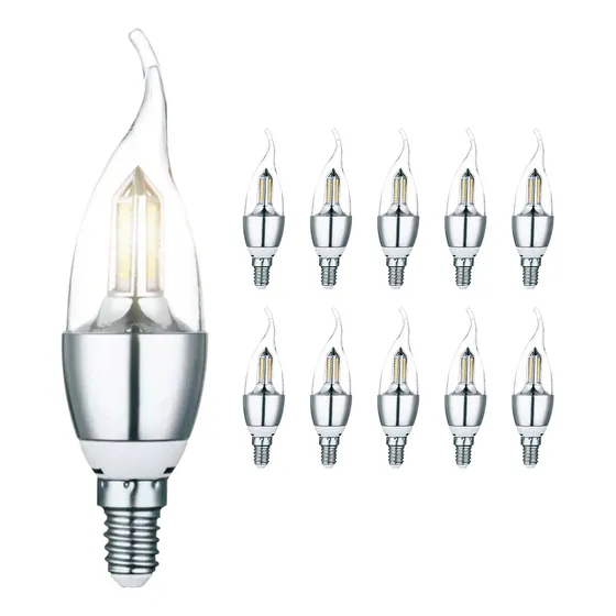 Kit 8 Lâmpada Vela Led 4w Chama E14 Branco Frio / Quente
