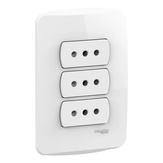 ENCHUFE TRIPLE 2P+T 10A BLANCO ARMADA MILUZ