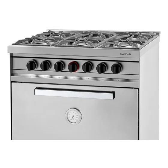 Cocina 6 Hornallas Industrial/hogar Cód 517 Puerta De Acero