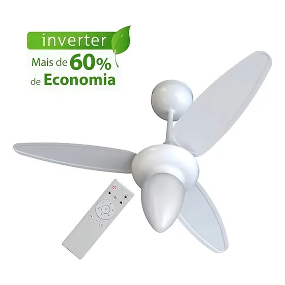 Ventilador de Teto Inverter Wind com Controle Ventisol Cor Branco Diâmetro 96cm 127/220V