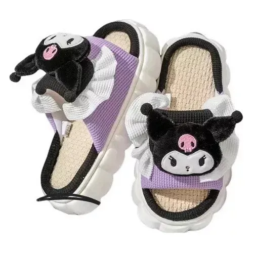 Pantuflas Gruesas Lino Para Perro Con Orejas Grandes Mujer