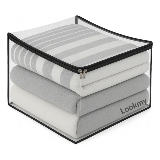 Funda Guardado Frazadas Almohada | Bolsa Organizadora Acolchados O Ropa | Bolsa De Pvc Transparente Con Cierre Para Organizar El Placard | Bolsa Multiuso Lookmy |
