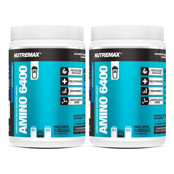 Nutremax X2 Amino 6400 B1 Aminoacidos Masticables Vainilla