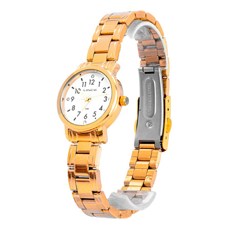 Relógio Feminino Lince Aço Inoxidável Dourado + Brinde Relógio Feminino Lince Aço Inoxidável Dourado + Brinde