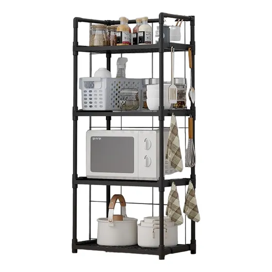 Estante Organizador De Baño Cocina Sala Multifuncional Color Negro