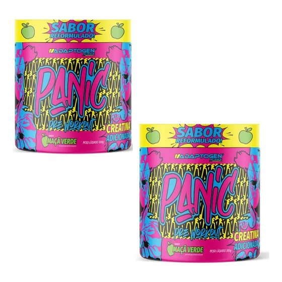 Kit 2x Pré Treino Panic Nova Formula (300g) Adatogen Science