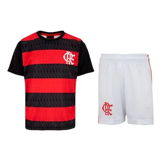 Kit Flamengo Uniforme Infantil Juvenil Oficial Braziline Kit Flamengo Uniforme Infantil Juvenil Oficial Braziline
