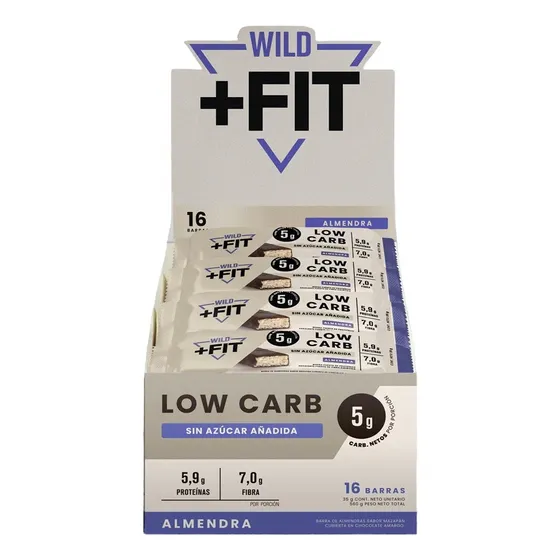 Barritas Wild Foods +fit Low Carb Chocolate Bitter Almendra 