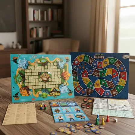 Kit 2 Jogos Tabuleiro Divertido Infantil Brinquedo Educativo