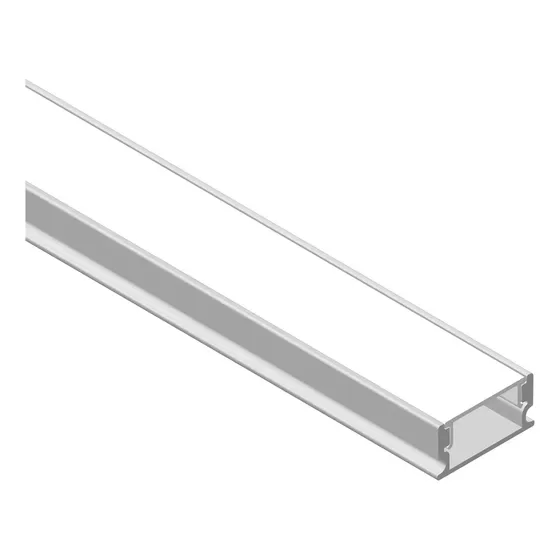Perfil Varilla de Aluminio de Aplicar o Embutir para Tiras Led cover flat opal 16x6mm 1m x2 Un Demasled | Cuotas sin interés