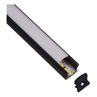 Pack 2x: Perfil De Aluminio Negro Sobreponer Sin Led Cocina Pack 2x: Perfil De Aluminio Negro Sobreponer Sin Led Cocina