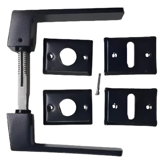 Picaporte Manija Biselada Aluminio Negro Doble Balancin