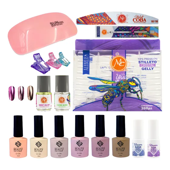 Kit Básico Para Uñas Soft Gel, Mc Nails, Press On Stilleto