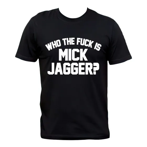 Remera Negra Who The Fuck Is Mick Jagger? Rolling Stones
