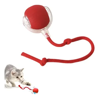 Kosvo® Pelota Interactiva Juguetes Eléctrica Para Perro Gato, Pelota Giratoria Automática De 360°, Duraderos Y Recargables Por Usb Juguete Interactivo Con Pelota Para Gatos Rojo