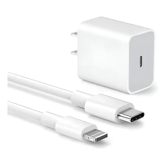 20w Cubo Cable Tipo C Cargador Carga Rápida Para iPhone Color Blanco | Cuotas sin interés