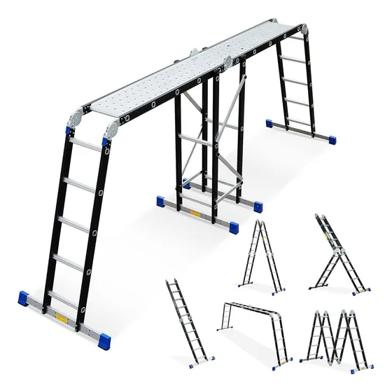 Bryner Escalera Plegable Y Plataforma De Andamio De 19.6 Pie