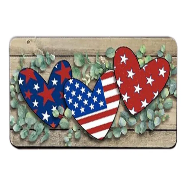 Felpudo Patriotic Welcome, Con Banderas Americanas Retro