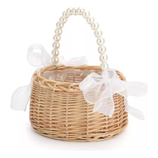 Cesta De Mimbre Para Niñas Con Flores Para Bodas Cesta De Mimbre Para Niñas Con Flores Para Bodas