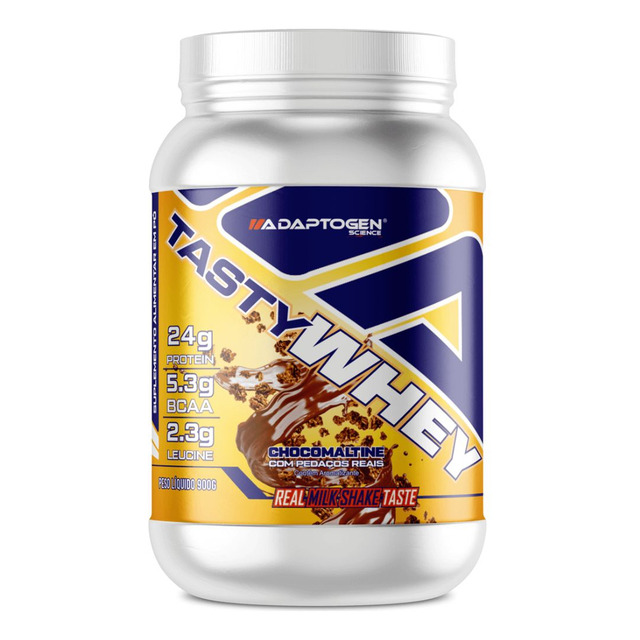 Suplemento Tasty Whey 3w Gourmet Whey Protein Adaptogen Science Pote 900g Sabor Chocomalti... Suplemento Tasty Whey 3w Gourmet Whey Protein Adaptogen Science Pote 900g Sabor Chocomalti...
