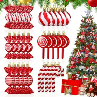 Set De 30 Adornos Colgantes De Caramelos Navideños: Adornos Set De 30 Adornos Colgantes De Caramelos Navideños: Adornos