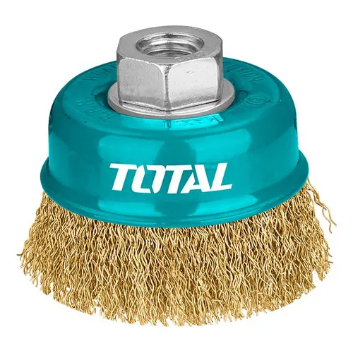 Grata Escobilla Copa Acero Rizado 4 Pulgadas 100mm Total Color Turquesa