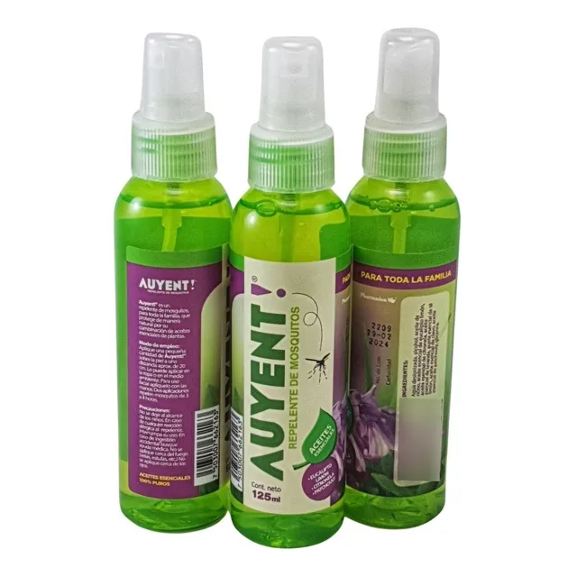 Repelente De Mosquitos Con Aceites Esenciales Auyent 3 Pzas