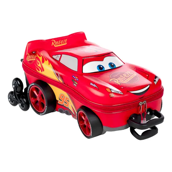 Mochila Mcqueen Com Rodinhas Carro Maxtoy 3d Relampago Cor Colorida