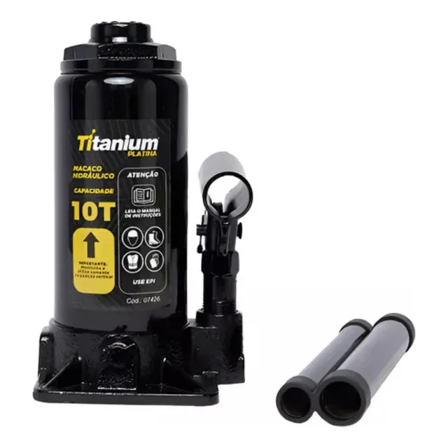 Macaco Hidráulico Garrafa 10 Toneladas Titanium