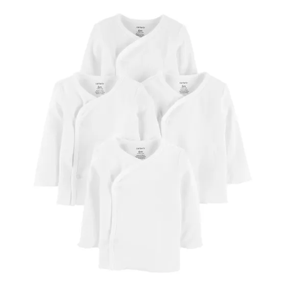 Franelas Manga Larga Blancos (4 Unidades) Carter's