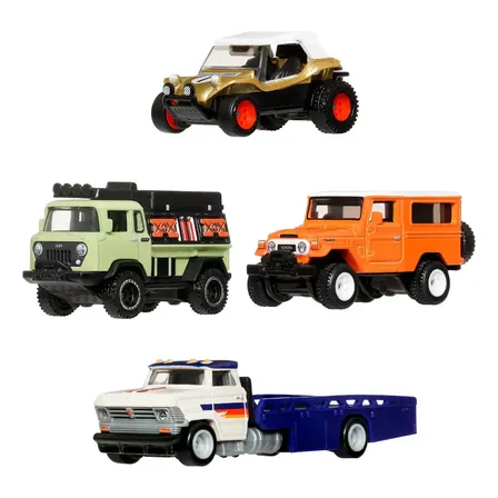 Veículo Multicolorido Da Coleção All-terrain Hot Wheels Hw Premium, Pacote Com 4 Unidades Hw Premium 4 Pack 1 Multicolor