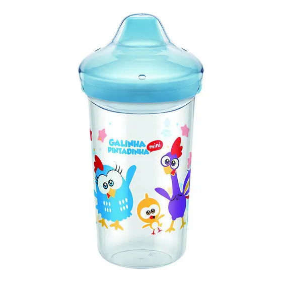 Copo Transição Antivazamento Bico Rigido 350ml +12 Meses Galinha Pintadinha