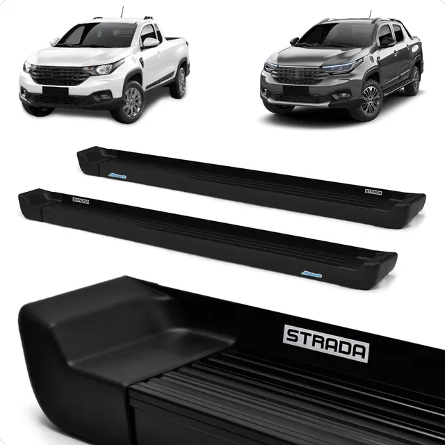 Estribo Nova Strada Volcano Cabine Dupla 2022 Prime Preto