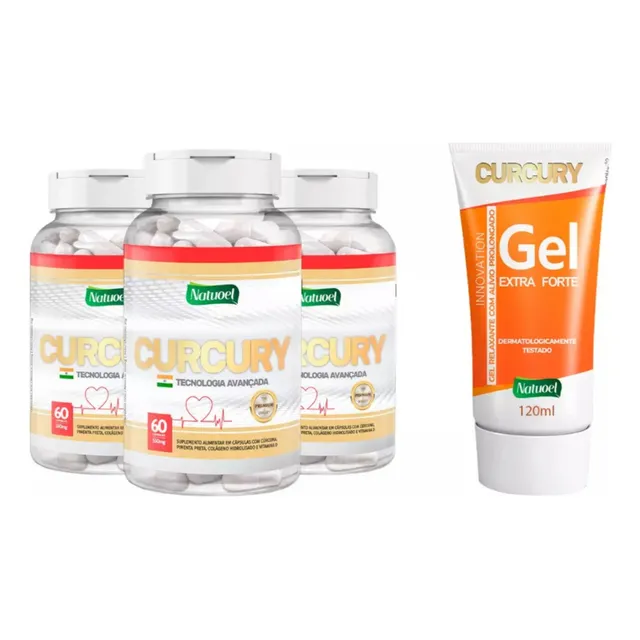3 Potes Curcuma + Piperina + Colágeno Ii + Vitamina D + K2