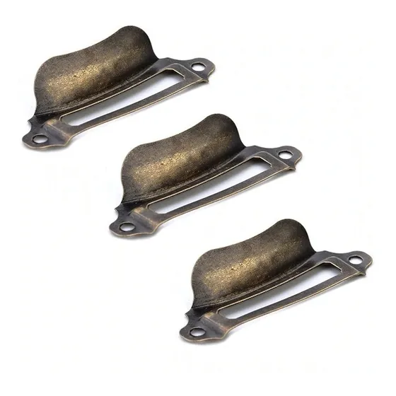Tirador Con Tarjetero En Bronce Antique Para Archivador