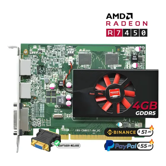 Tarjeta De Video 4gb Gddr5  Grafica Perfil Alto