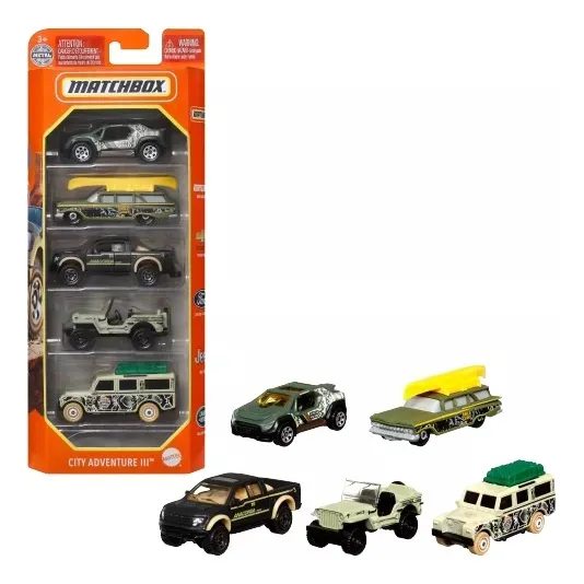 Veículo de modelo variável Matchbox Sortment, pacote com 5, 1:64