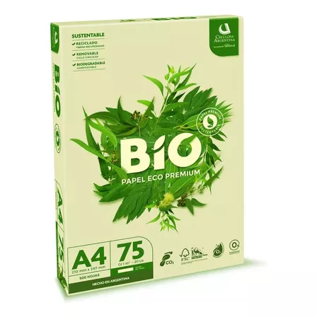 Resma Bio A4 75gr Papel Eco Premium Celulosa Color Beige