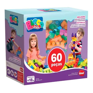 Brinquedo De Montar 2 Anos 60 Pçs Grandes Mais Blocos Dismat Brinquedo De Montar 2 Anos 60 Pçs Grandes Mais Blocos Dismat