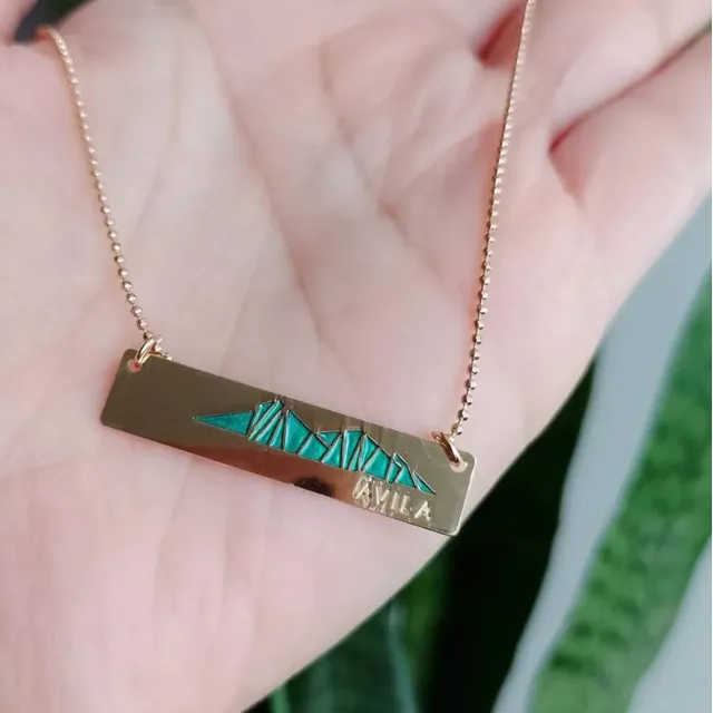 Cadena Y Plaquita Del Cerro Avila Ambas Laminadas En Oro18k