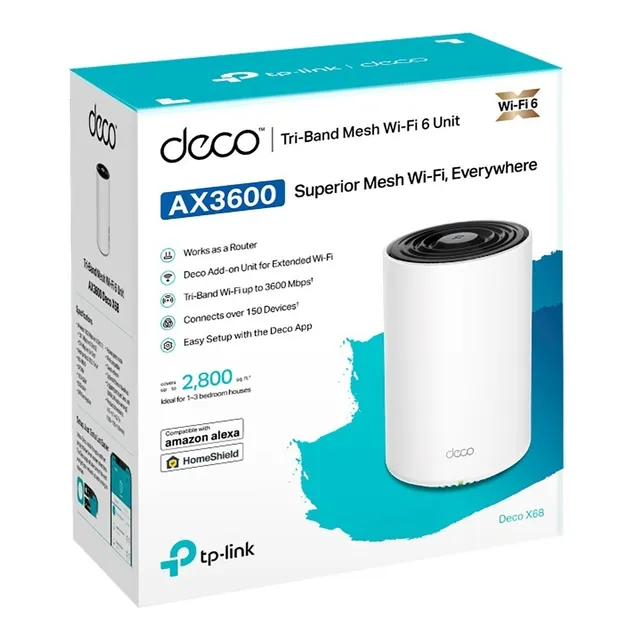 Deco X68 (1-pack) Sistema Mesh Wi-fi 6 Ax3600 Gran Cobertura