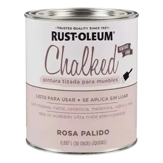 Esmalte Sintetico Chalked Tiza Rust Oleum Rosa Palido 1lt 